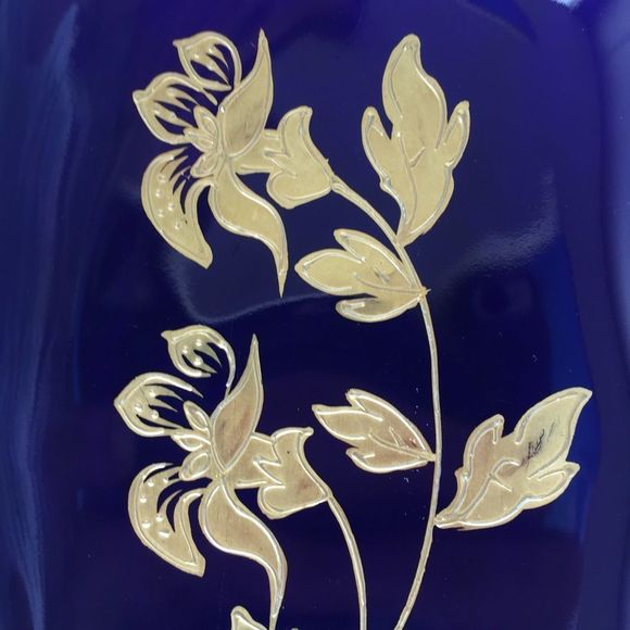 Vintage Ilmenau Echt Kobalt West German gilded indigo blue gold platter 1930s​ - Picture 7 of 13